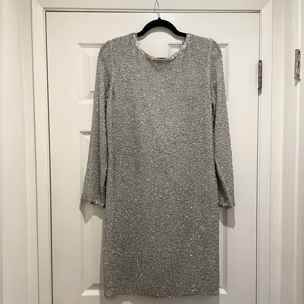Brand new long sleeve embellished dress from Miss Selfridge with scoop back.